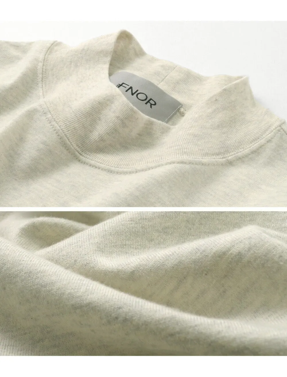 FNOR T-Shirts^/ Mock Neck Long Sleeve T-Shirt