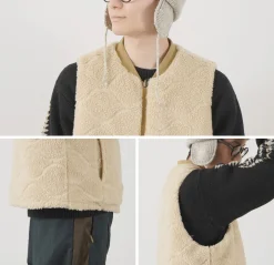 FNOR Vests^/ Quilted Sheepskin Boa MIL Vest