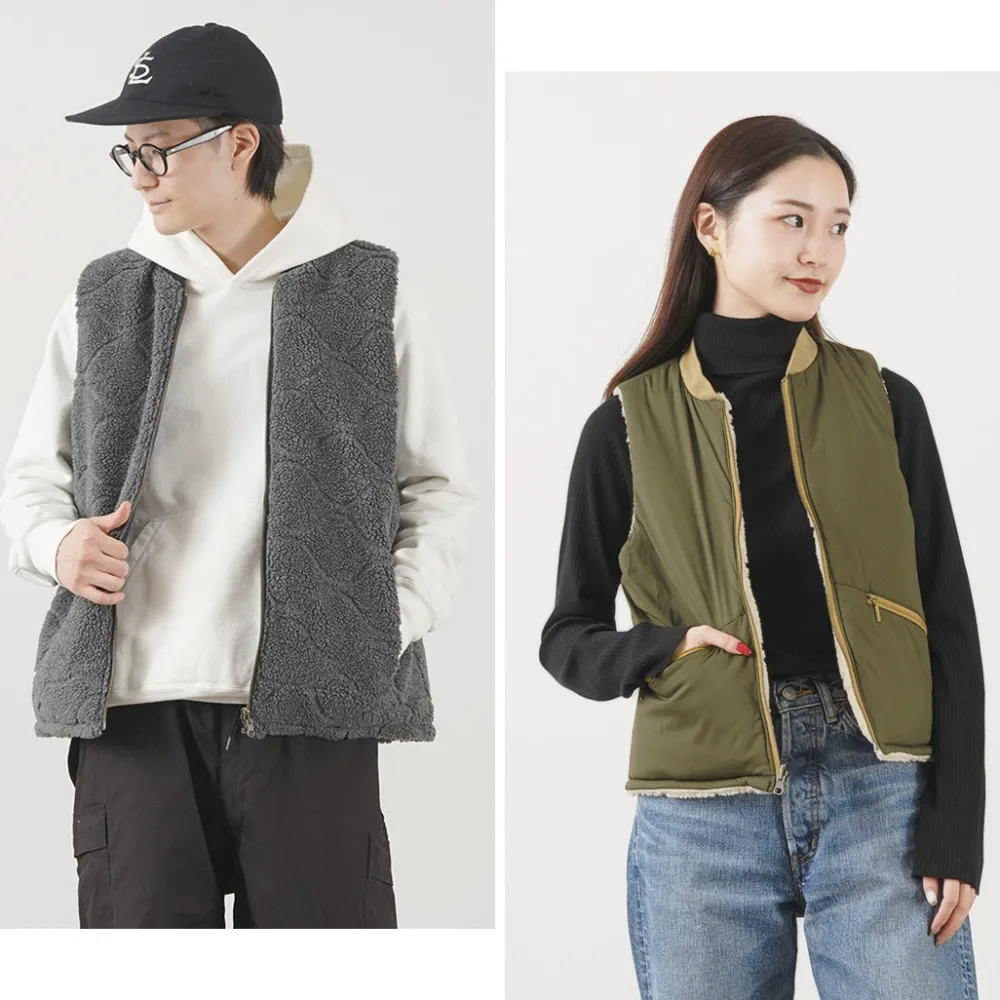 FNOR Vests^/ Quilted Sheepskin Boa MIL Vest
