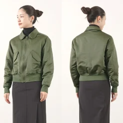 FNOR Jackets^/ Slight Satin Pair Away Flight Jacket khaki