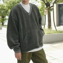 FNOR Sweatshirts^/ V-Neck Boa Pullover