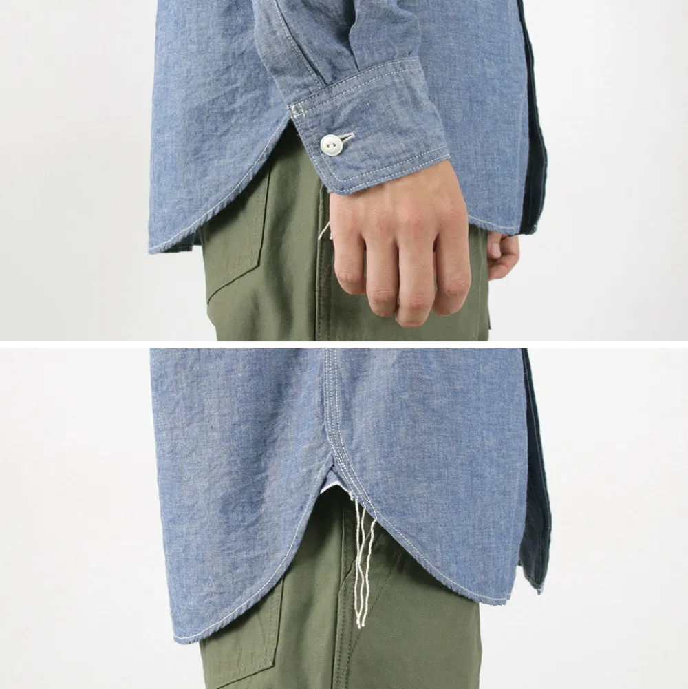 FOB FACTORY Shirts^/ F3494 Chambray work shirt blue