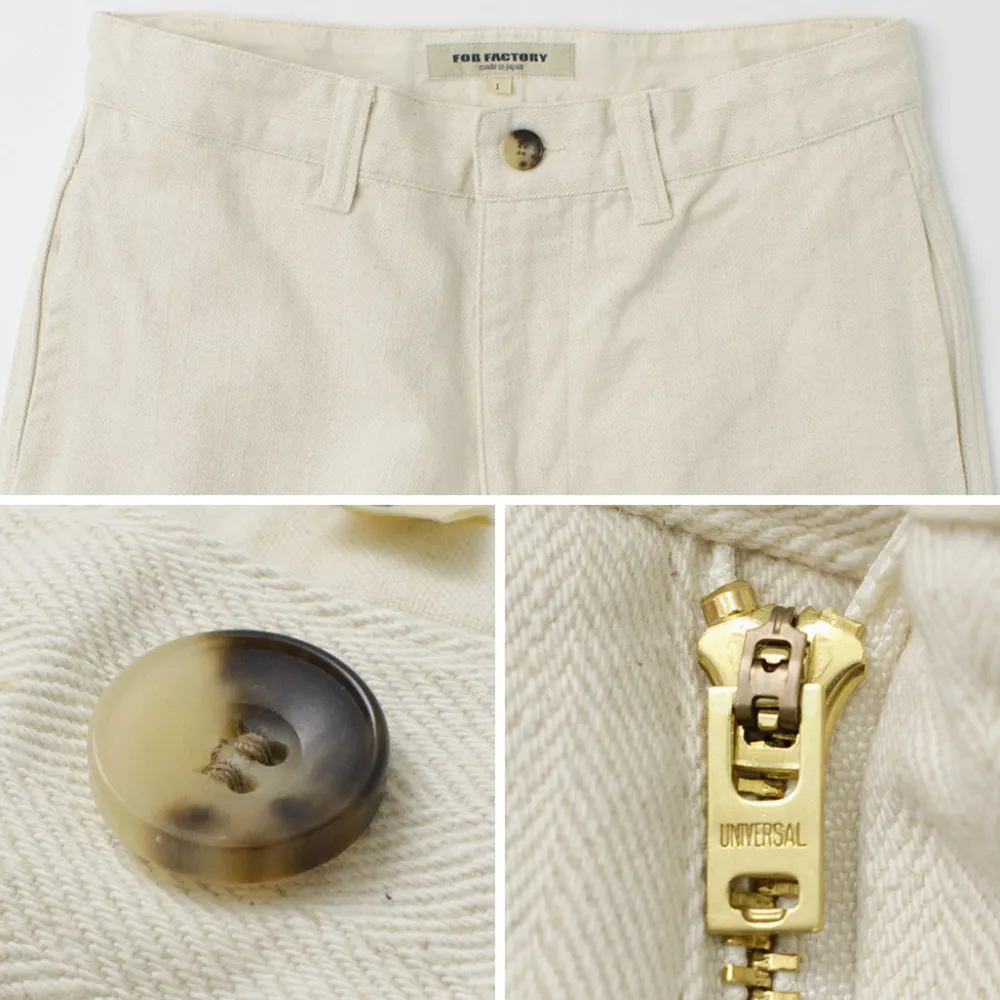 FOB FACTORY Work Pants & Chinos^/ F0516 Cotton hemp herringbone Trouser