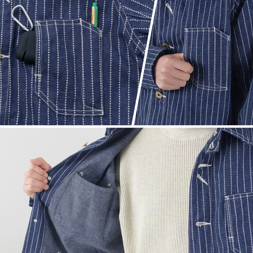 FOB FACTORY Jackets^/ F2410 Coverall wabash blue