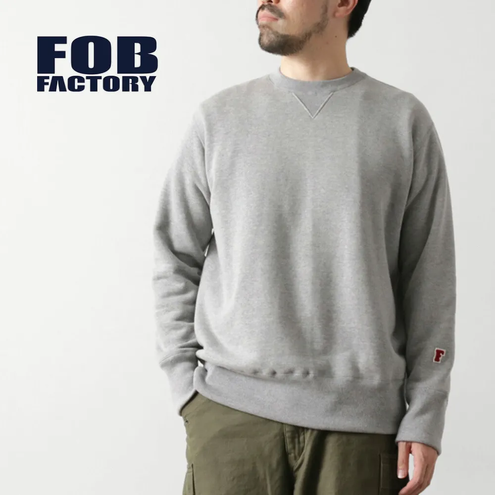 FOB FACTORY Sweatshirts^/ F7098 Crewneck Sweatshirt lightgrey