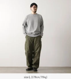 FOB FACTORY Sweatshirts^/ F7098 Crewneck Sweatshirt lightgrey