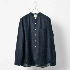 FOB FACTORY Shirts^/ F3470 denim band collar shirt