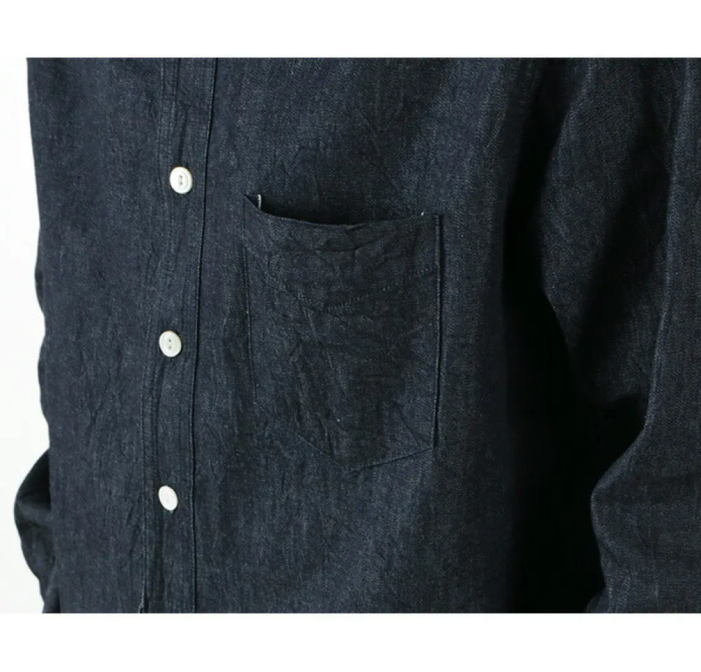 FOB FACTORY Shirts^/ F3470 denim band collar shirt