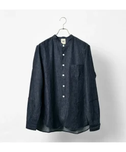 FOB FACTORY Shirts^/ F3470 denim band collar shirt