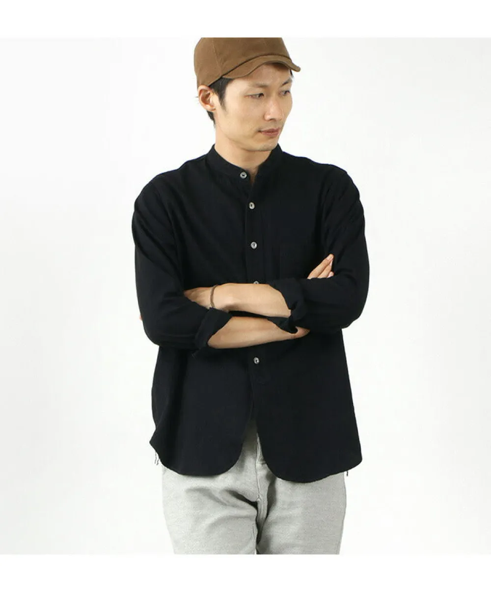 FOB FACTORY Shirts^/ F3470 denim band collar shirt