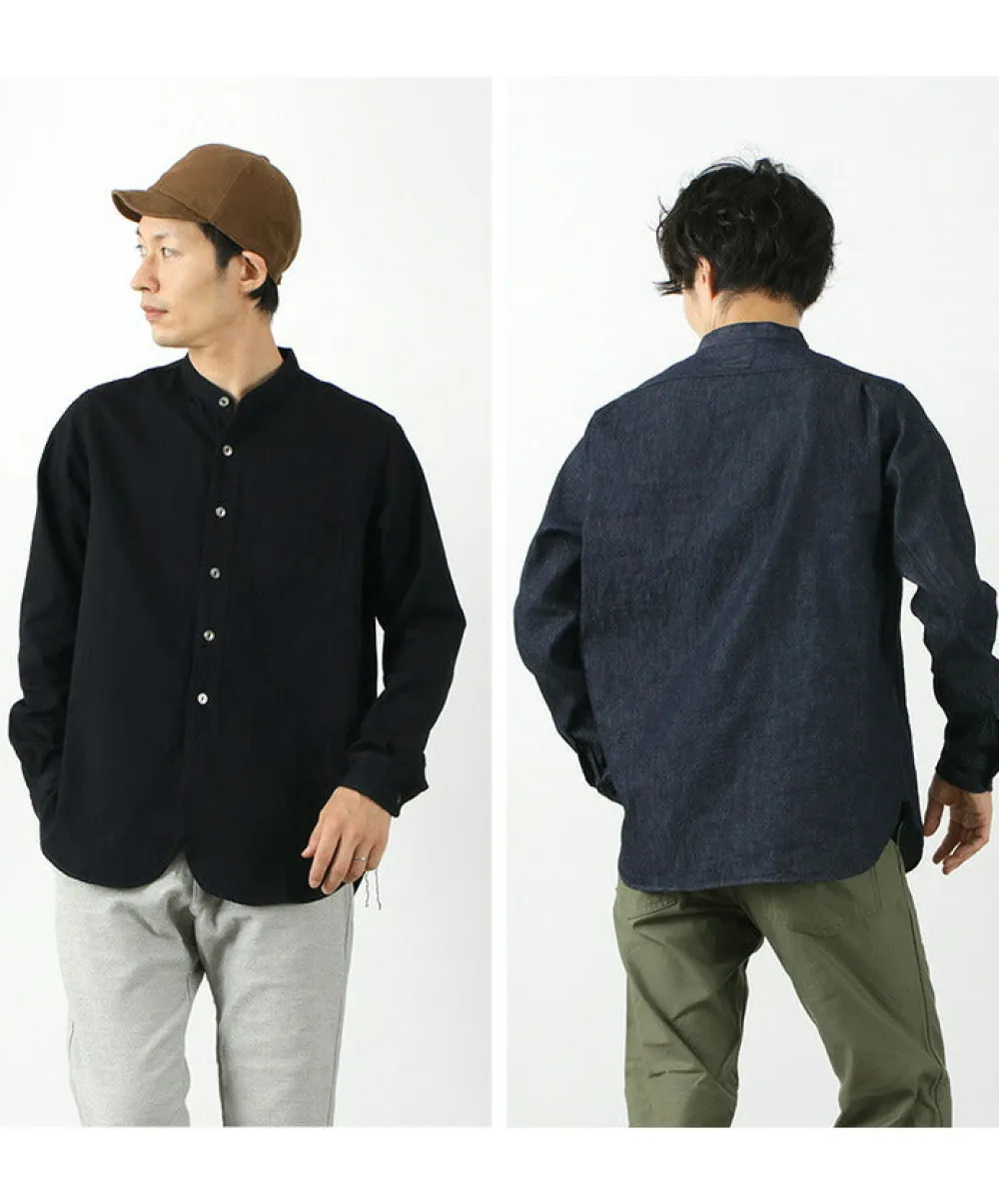 FOB FACTORY Shirts^/ F3470 denim band collar shirt