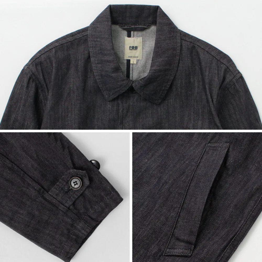 FOB FACTORY Coats^/ F2437 Denim bask coat one-wash