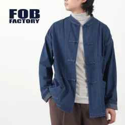 FOB FACTORY Jackets^/ F2435 kung fu jacket denim