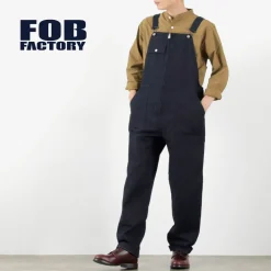 FOB FACTORY Trousers^/ F0517 Denim overalls one wash dark-indigo
