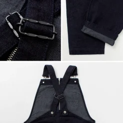 FOB FACTORY Trousers^/ F0517 Denim overalls one wash dark-indigo