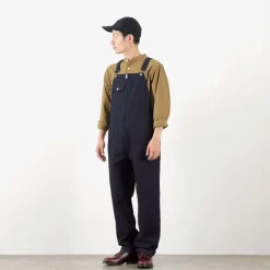FOB FACTORY Trousers^/ F0517 Denim overalls one wash dark-indigo