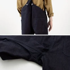 FOB FACTORY Trousers^/ F0517 Denim overalls one wash dark-indigo
