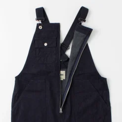 FOB FACTORY Trousers^/ F0517 Denim overalls one wash dark-indigo