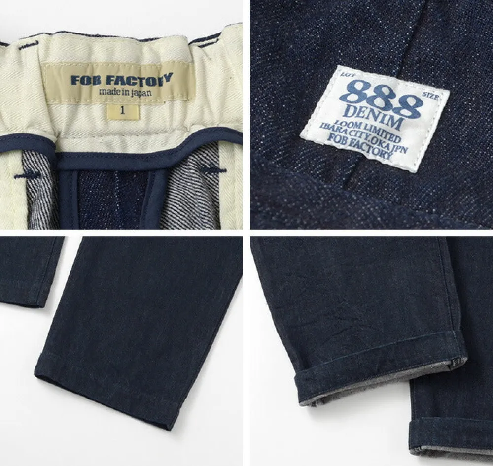 FOB FACTORY Jeans^/ F0508 denim track pants one-wash