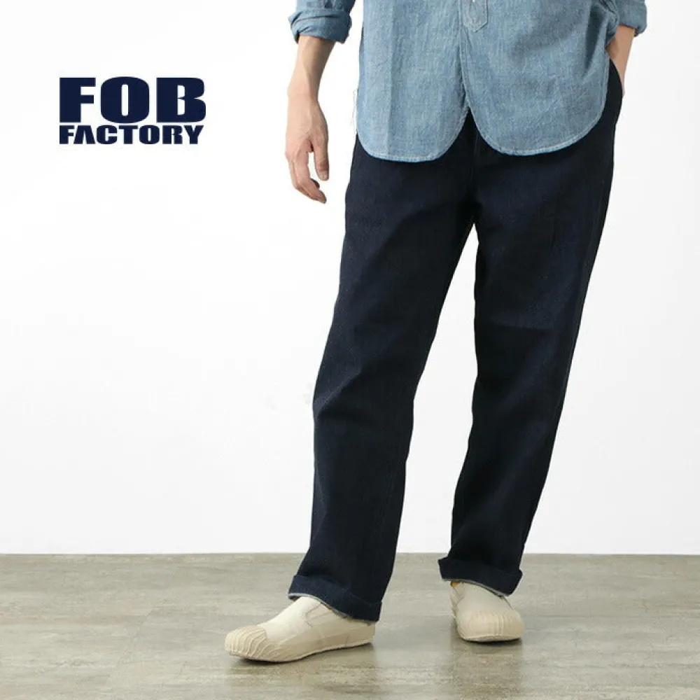FOB FACTORY Jeans^/ F0508 denim track pants one-wash