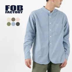 FOB FACTORY Shirts^/ F3464 Dye band collar shirt