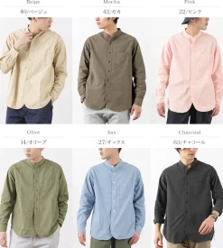 FOB FACTORY Shirts^/ F3464 Dye band collar shirt