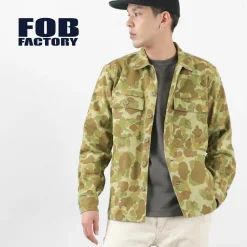 FOB FACTORY Jackets^/ F2362 Fatigue shirt jacket camo