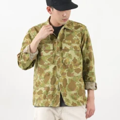 FOB FACTORY Jackets^/ F2362 Fatigue shirt jacket camo