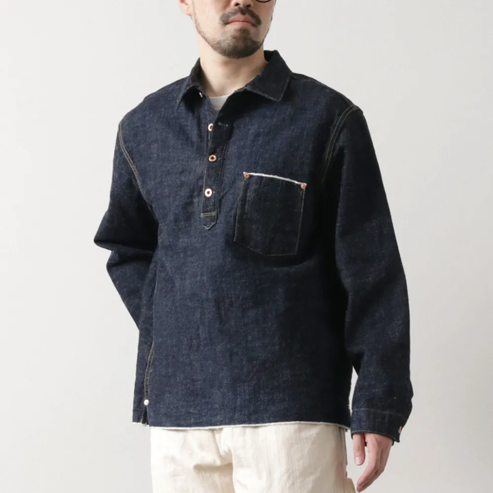 FOB FACTORY Jackets^/ F2384 G3 Denim Pullover Jacket one-wash