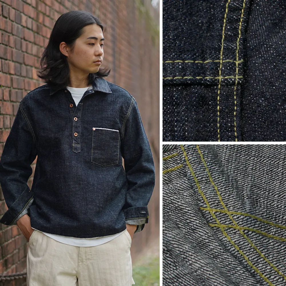 FOB FACTORY Jackets^/ F2384 G3 Denim Pullover Jacket one-wash