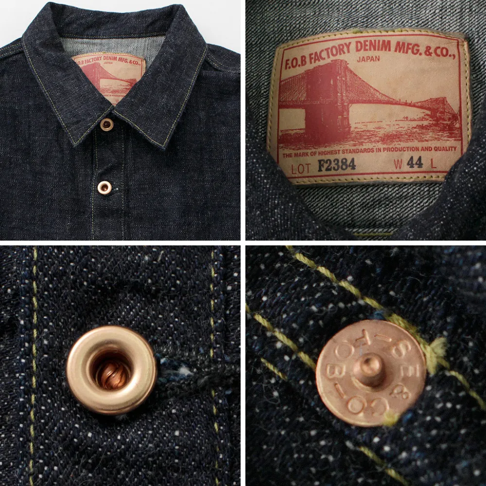 FOB FACTORY Jackets^/ F2384 G3 Denim Pullover Jacket one-wash