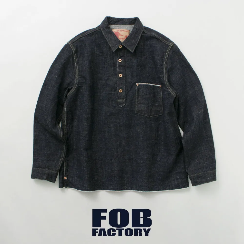 FOB FACTORY Jackets^/ F2384 G3 Denim Pullover Jacket one-wash