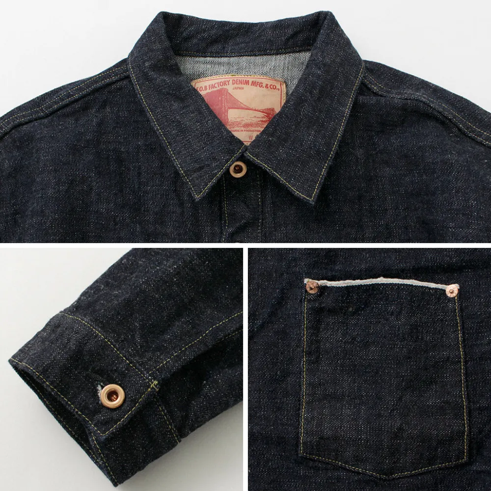 FOB FACTORY Jackets^/ F2384 G3 Denim Pullover Jacket one-wash