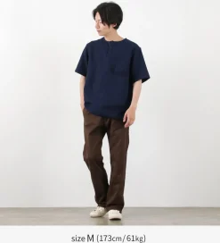 FOB FACTORY T-Shirts^/ F3493 waffle T-shirt indigo