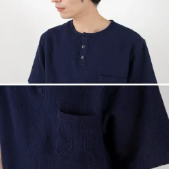FOB FACTORY T-Shirts^/ F3493 waffle T-shirt indigo