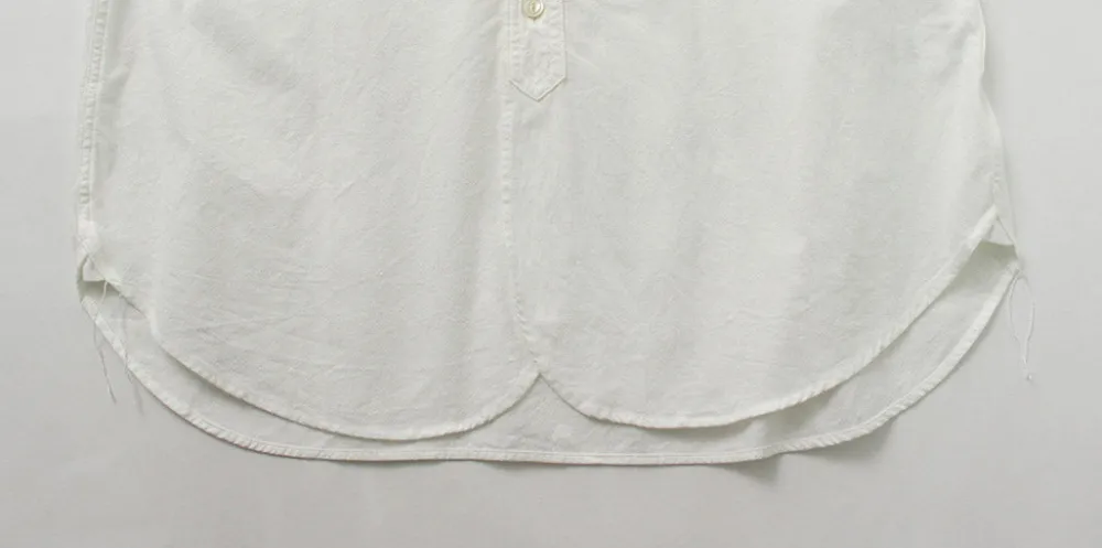 FOB FACTORY Shirts^/ F3429 Long sleeve Ox band collar shirt white