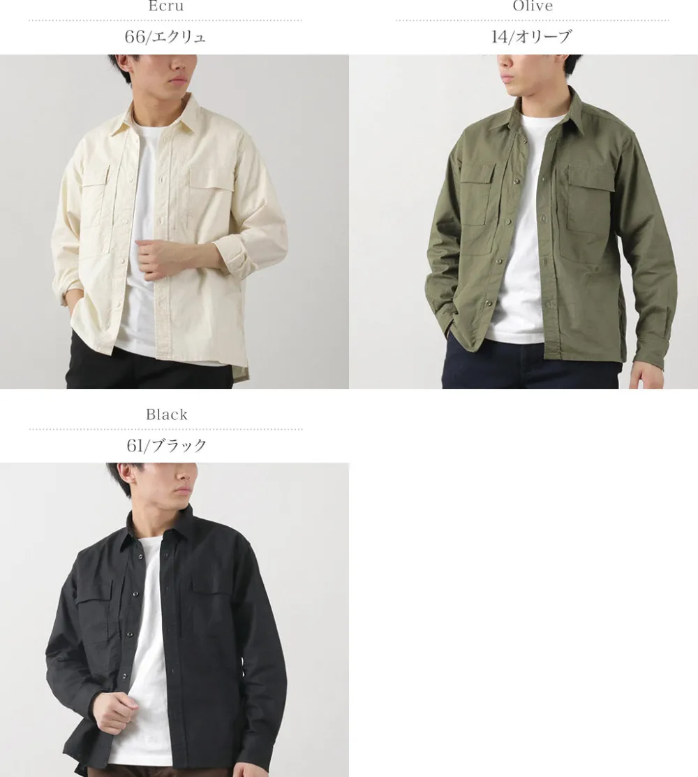 FOB FACTORY Shirts^/ F3498 Long sleeve field shirt