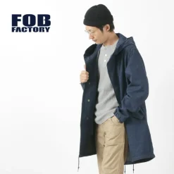 FOB FACTORY Coats^/ F2420 M-51 denim shell parka one-wash
