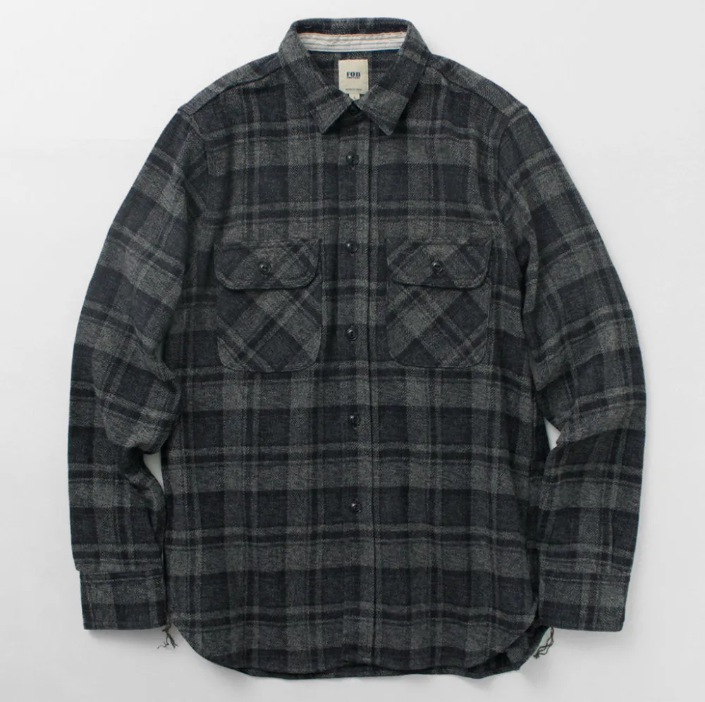 FOB FACTORY Shirts^/ F3497 Nel check work shirt