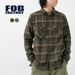 FOB FACTORY Shirts^/ F3497 Nel check work shirt
