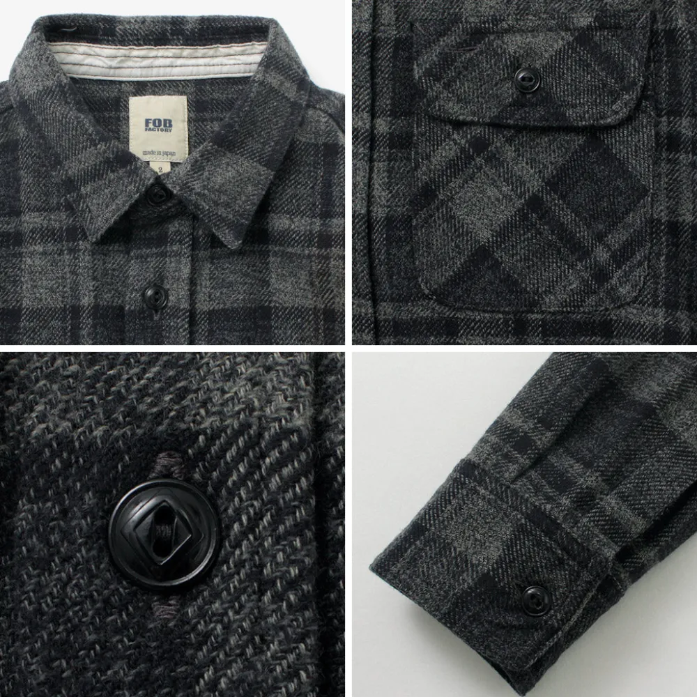 FOB FACTORY Shirts^/ F3497 Nel check work shirt