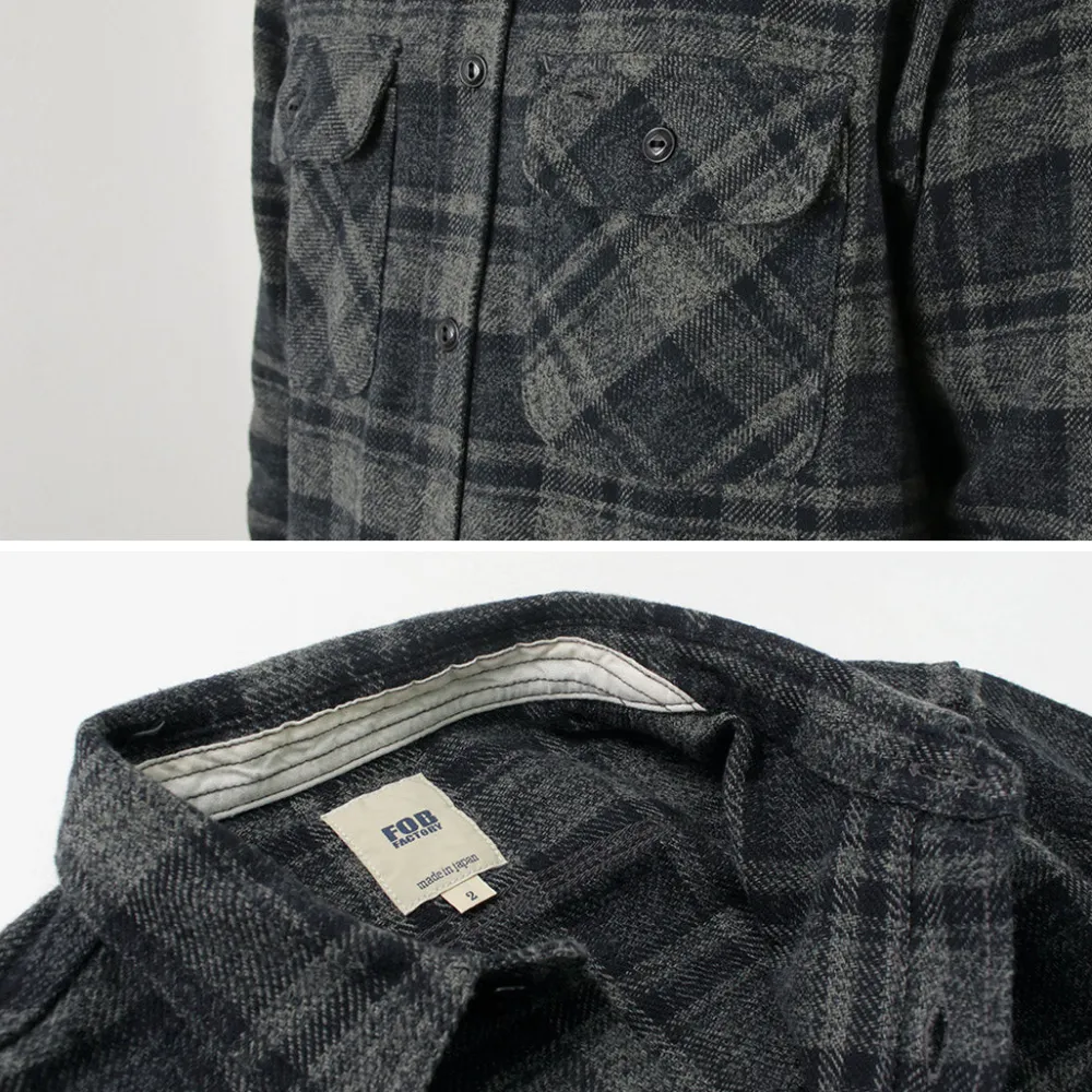 FOB FACTORY Shirts^/ F3497 Nel check work shirt