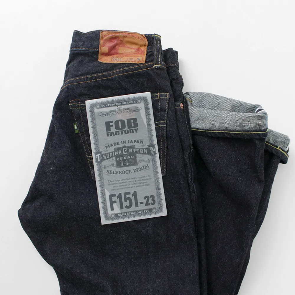 FOB FACTORY Jeans^/ F151-23 5P selvage jeans one-wash