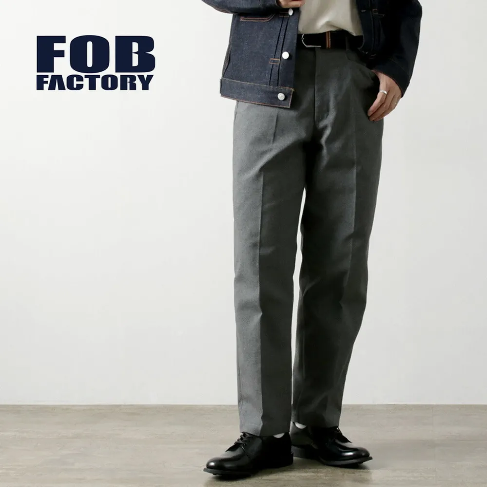 FOB FACTORY Trousers^/ F0538 STA-PREST wide pants lightgrey