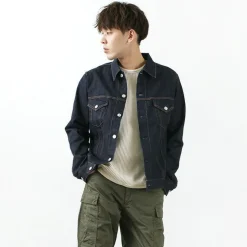 FOB FACTORY Jackets^/ F2309 stretch selvage denim jacket one-wash