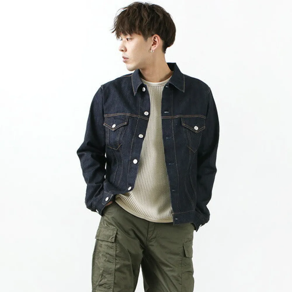 FOB FACTORY Jackets^/ F2309 stretch selvage denim jacket one-wash