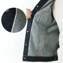 FOB FACTORY Jackets^/ F2309 stretch selvage denim jacket one-wash