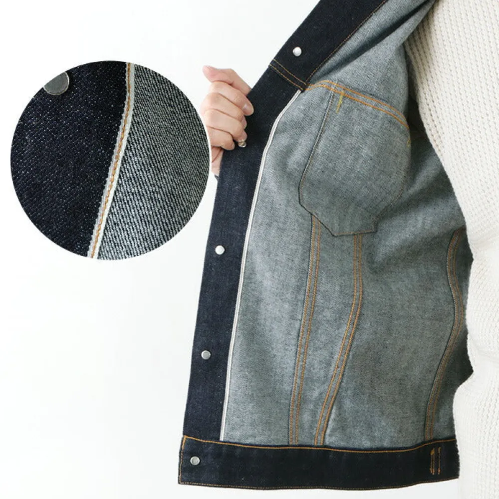 FOB FACTORY Jackets^/ F2309 stretch selvage denim jacket one-wash
