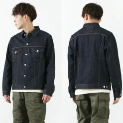 FOB FACTORY Jackets^/ F2309 stretch selvage denim jacket one-wash