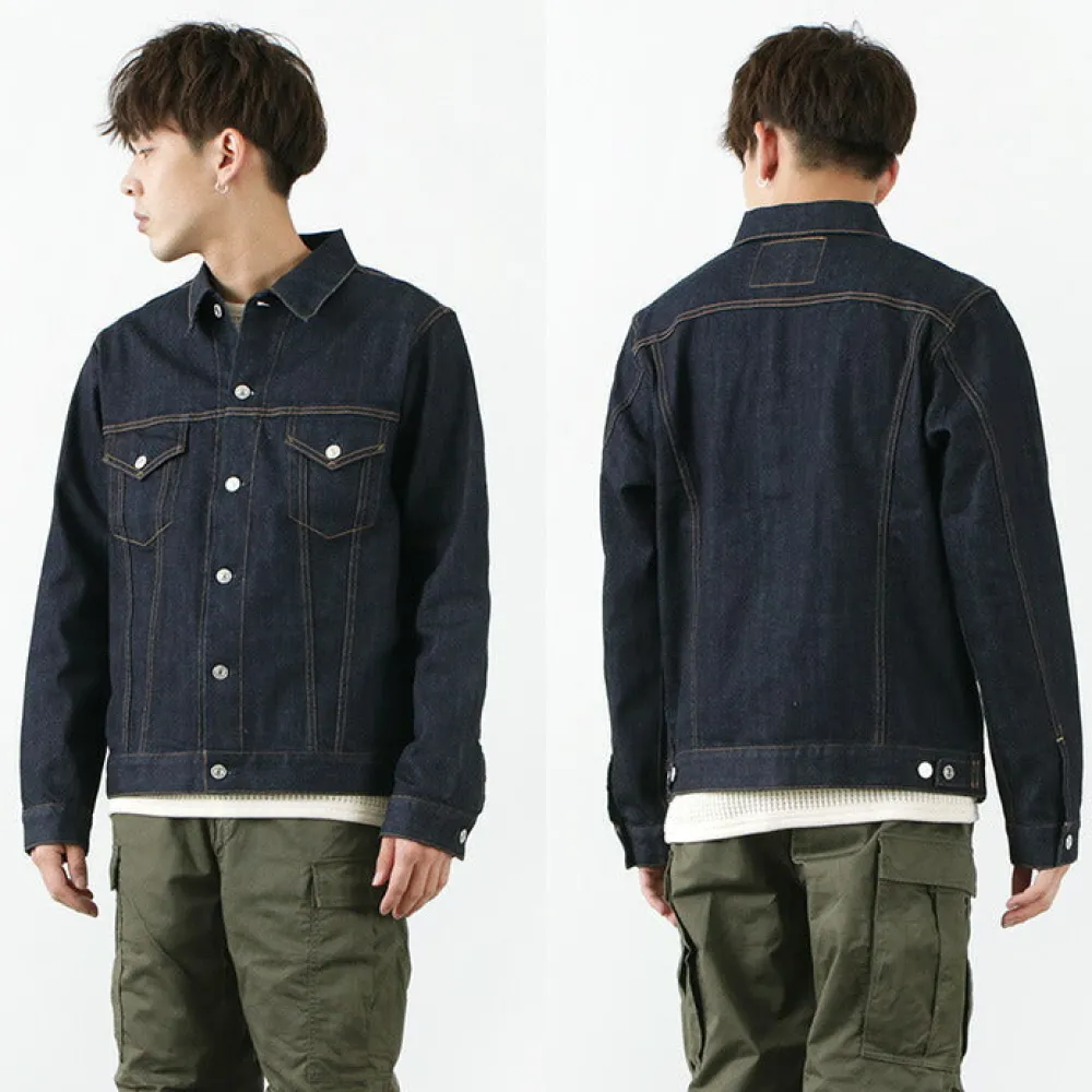 FOB FACTORY Jackets^/ F2309 stretch selvage denim jacket one-wash